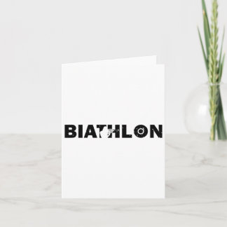 Cartão Biathlon Funny Biathlete Saindo Espiando Alvo Sp