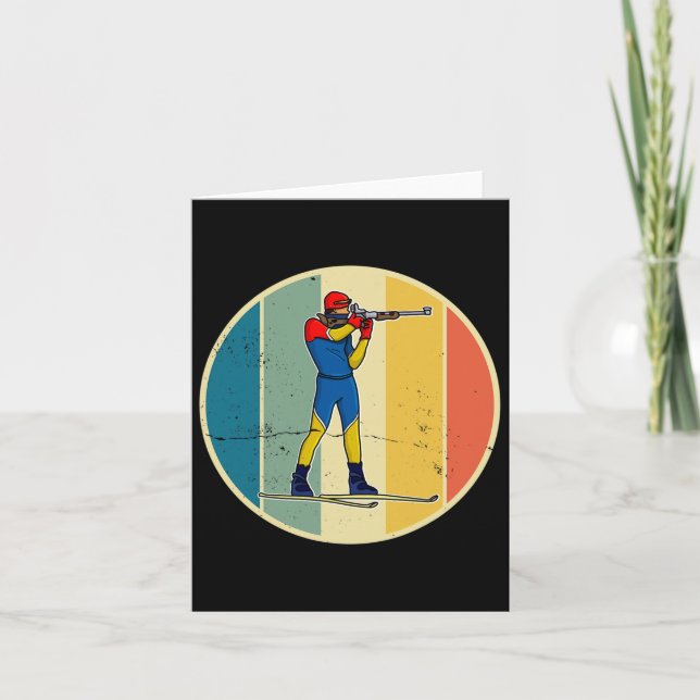 Cartão Biathlon Ski Skier Cross-country Ski Trail 2 (Frente)