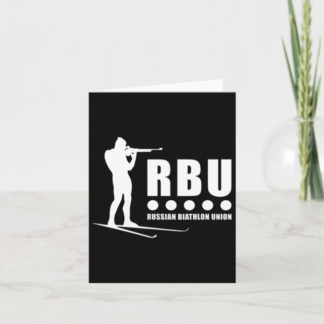 Cartão Biathlon Ski Skier Winter Sports Cross-country Rus (Frente)