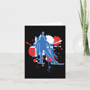 Cartão Biatleta da Bandeira da Noruega - Biatlo Norueguês