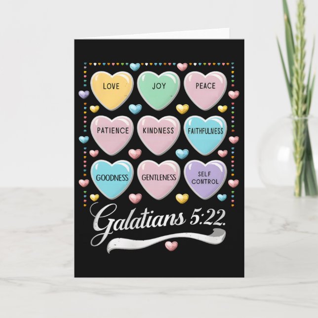Cartão Bible Christian Valentine Galatians 5 22 Conversat (Frente)