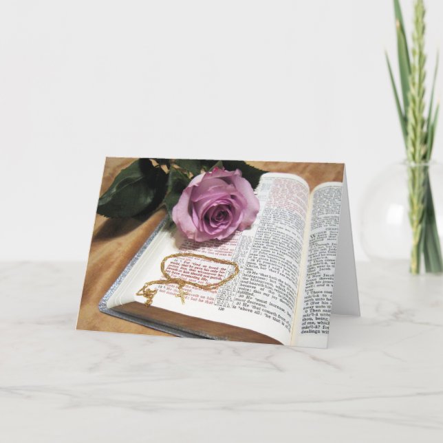 Cartão Bible & Purple Rose - Bold John 3:16 (Frente)