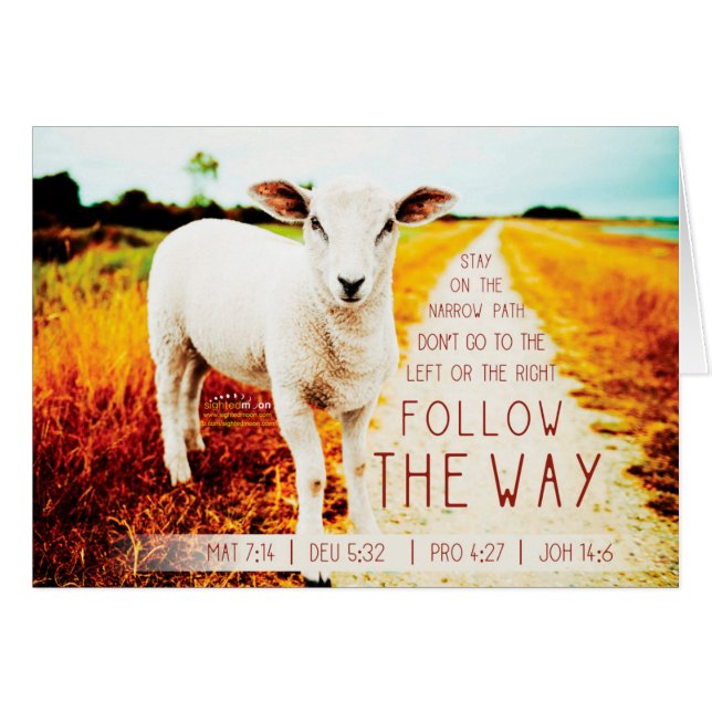 Cartão Bible Quote Follow the Way Greeting Card (Frente Horizontal)