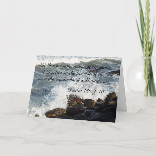 Cartão Bible quote Psalm 139:9-10 card (Frente)