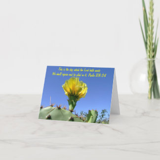 Cartão bible verse blank notecard cactus flower