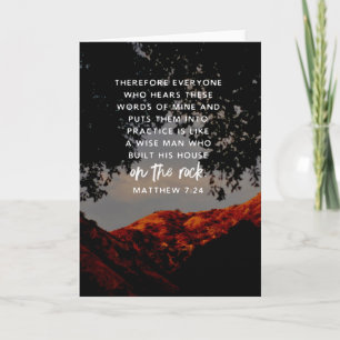 Cartão Bible Verse Mountain Sunset