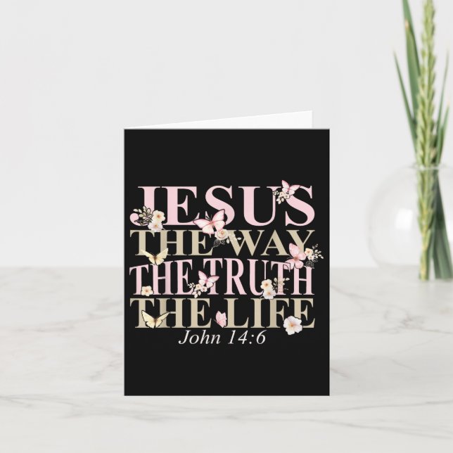 Cartão Bíblia Cristã Versa Fé Deus Jesus Como João (Frente)