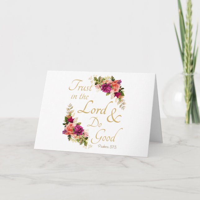 Cartão Bíblia Cristã Verse: Confiança no Senhor (Frente)
