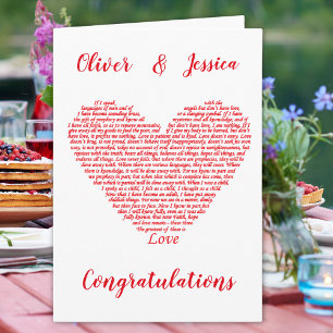 Cartão Bíblia De Casamento Cotação 1 Corinthians 13 Am