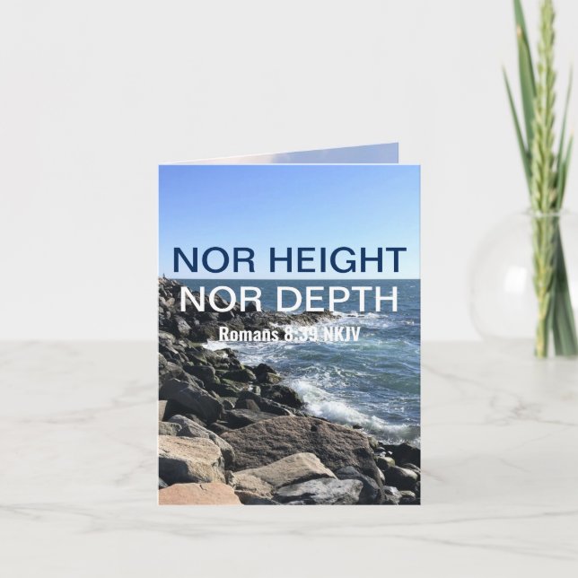 Cartão Bíblia Inspiracional Verso Ondas do Azul-Mar (Frente)