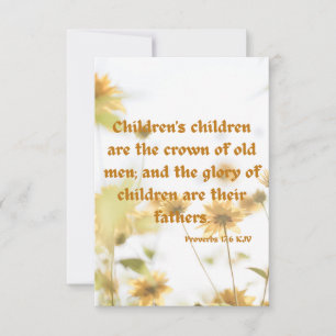 Cartão Bíblia Proverbs 17:6 KJV - saudação Pic de Escritu