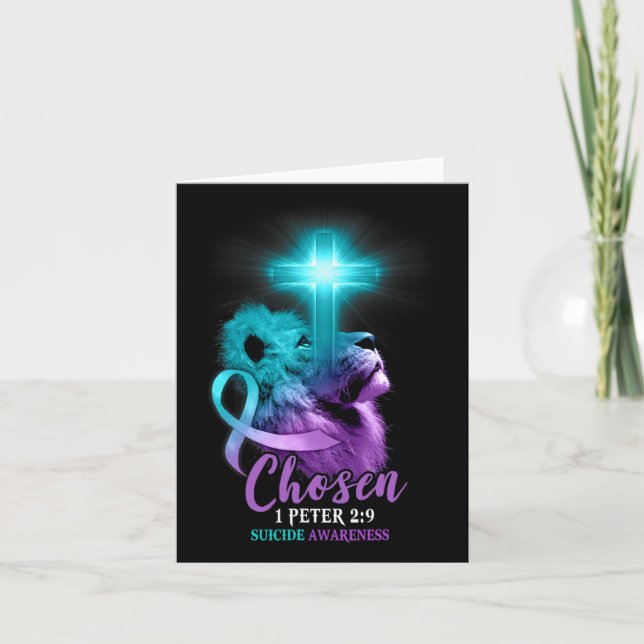 Cartão Bíblia Religiosa Cruzada do Leão Cristão Verso Sui (Frente)