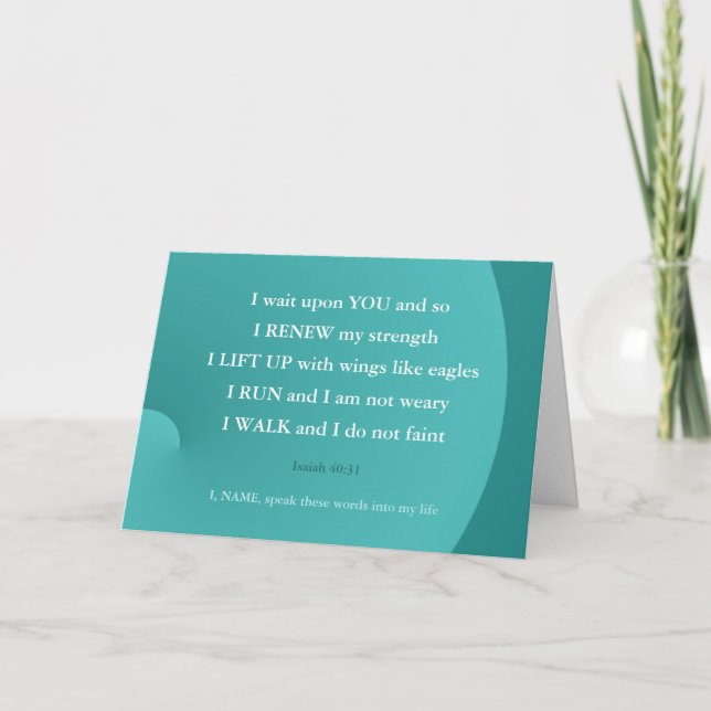 Cartão Bíblia Verse Healing Isaiah Walk Run Card (Frente)