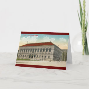 Cartão Biblioteca Pública, Boston 1911 Vintage