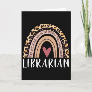 Cartão Bibliotecária Arco-Íris Leopardo Professora Ck Par
