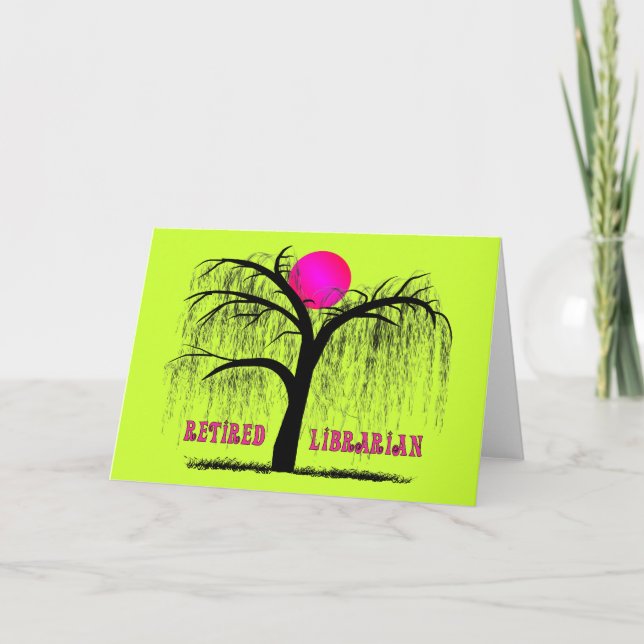 Cartão Bibliotecários aposentados dão presentes chorando  (Frente)