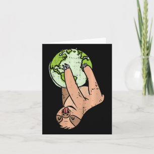 Cartão Bicho Preguiça Infantil Pendurado Dia da Terra Ani