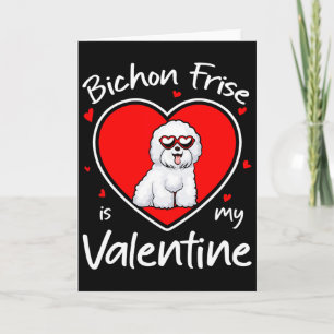 Cartão Bichon Frise é meu coração em forma de valentine A