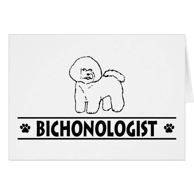 Cartão Bichon Frise Humorística (Frente horizontal)