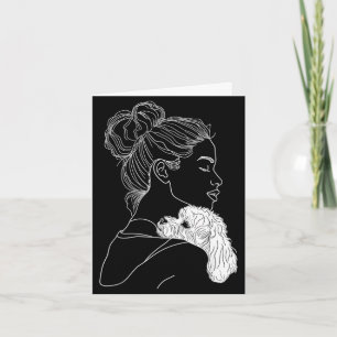 Cartão Bichon frise mãe cachorro arte dia das mães