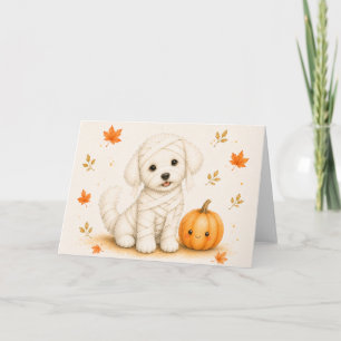 Cartão Bichon Frise Mamãe Halloween
