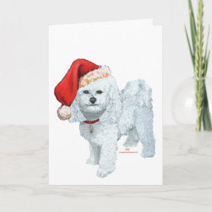 Cartão Bichon Frise Santas Helper