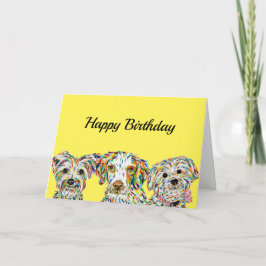 Cartão Bichon Terrier Brittany Spaniel