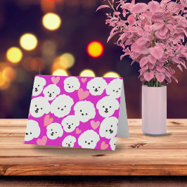 Cartão Bichons Fofinhos e Corações