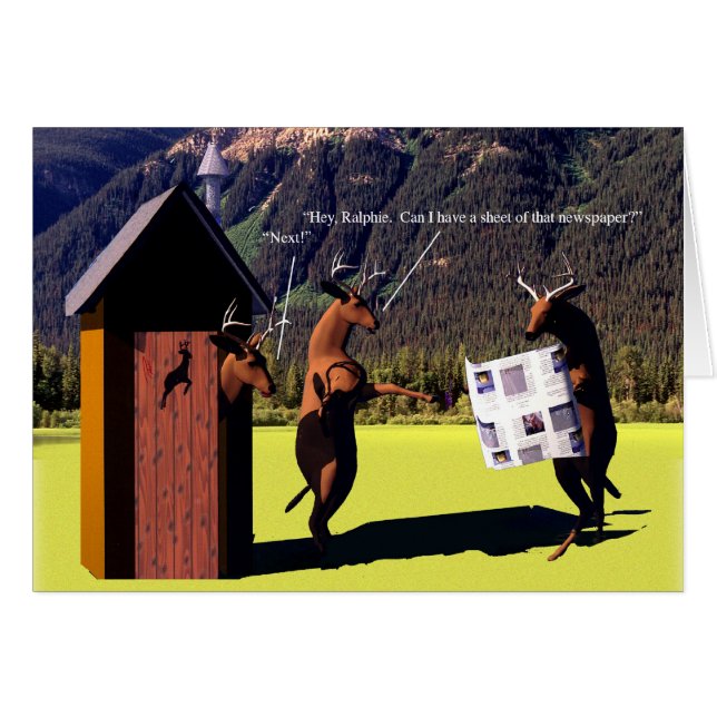 Cartão Bichos - cervos, caro John - dependência (Frente Horizontal)