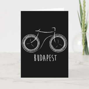 Cartão Bicicleta antiga retrô fofa Budapeste Hungria