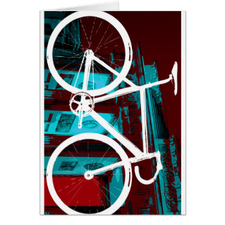 Cartão Bicicleta Berlim da trilha - azul vermelho