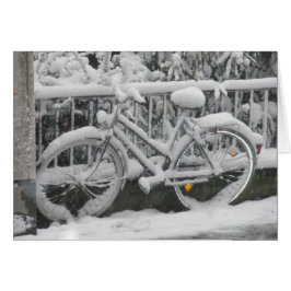 Cartão Bicicleta coberta de neve