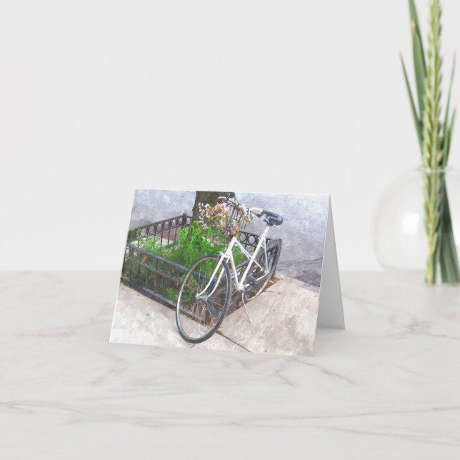 CARTÃO BICICLETA COM BASE DE FLORES NOTECARD (Frente)