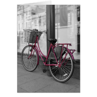 Cartão Bicicleta cor-de-rosa