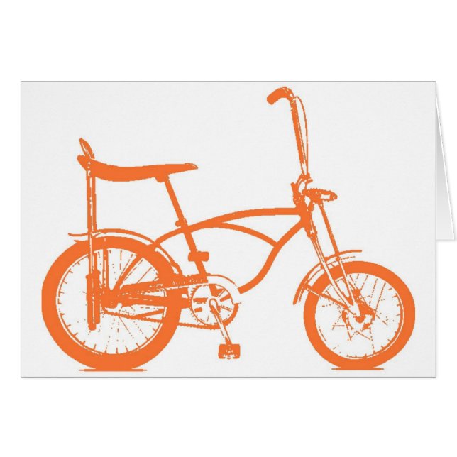 Cartão Bicicleta De Banana De Taxa Laranja Retro (Frente Horizontal)