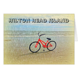 Cartão Bicicleta em Sun Chá em Hilton Head Island Beach