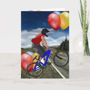 Cartão Bicicleta Esporte Feliz Família Aniversário Destin