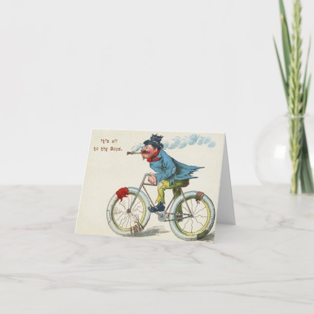 Cartão Bicicleta Humor É tudo para o bem (Frente)