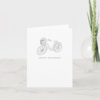 Bicicleta Mínima Desenhando Feliz Aniversário