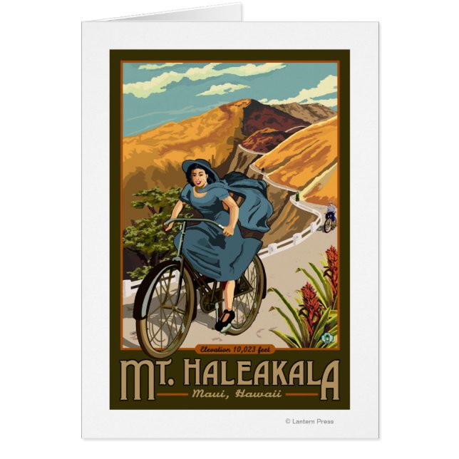 Cartão Bicicleta Mt. Haleakala Dirige o Havaí (Frente)