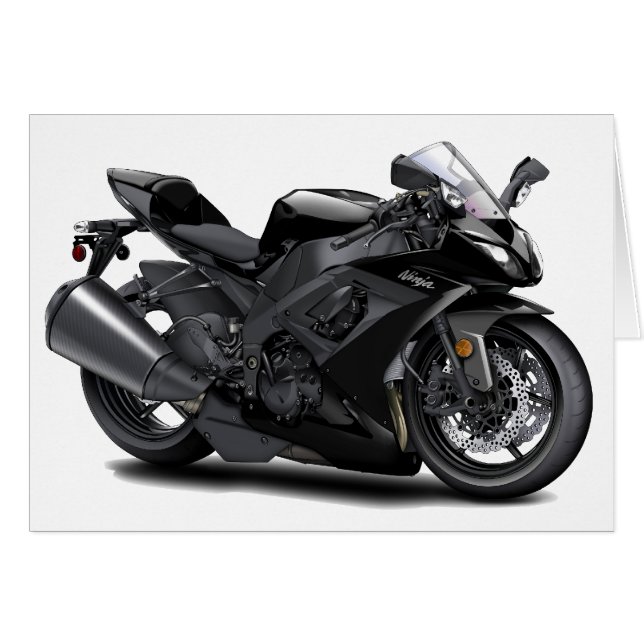 Cartão Bicicleta preta de Ninja (Frente Horizontal)