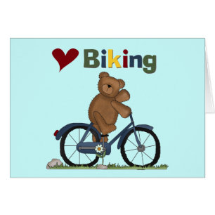 Cartão Bicicleta que azul eu amo Biking o camiseta e os