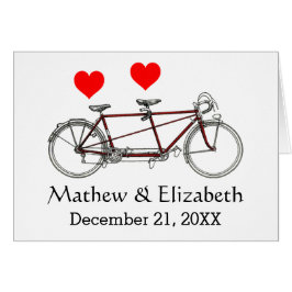 Cartão Bicicleta Tandem Vintage Fofa Casamento Personaliz