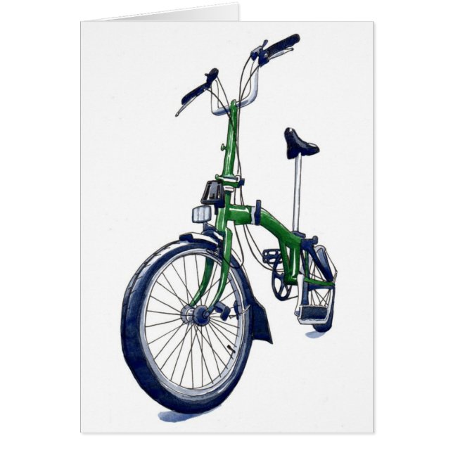 Cartão Bicicleta verde de Brompton (Frente)