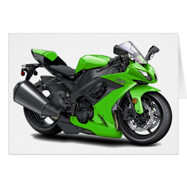 Cartão Bicicleta verde de Ninja (Frente Horizontal)