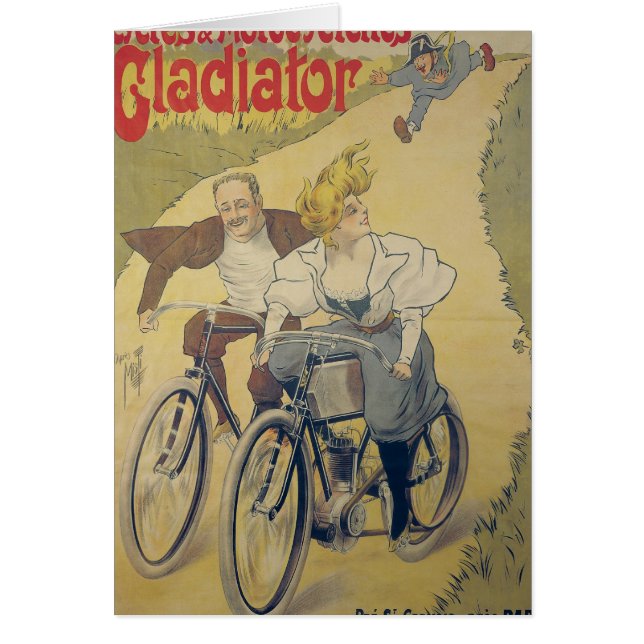 Cartão Bicicletas do gladiador da propaganda de poster (Frente)