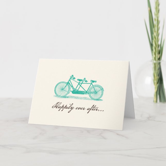 Cartão Bicycle Built For Two Wedding Card (Frente)