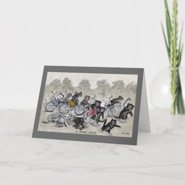 Cartão Bicycle Riding Cats (Frente)