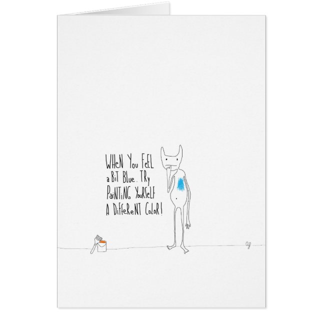 Cartão Bidule pintou o azul (Frente)