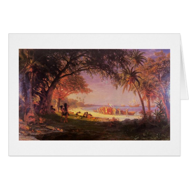 Cartão Bierstadt Albert, O Desembarque de Colombo (Frente Horizontal)